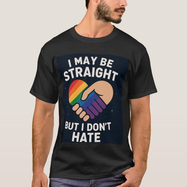 Camiseta Straight But Not Hateful Pride Ally Shirt (Frente)