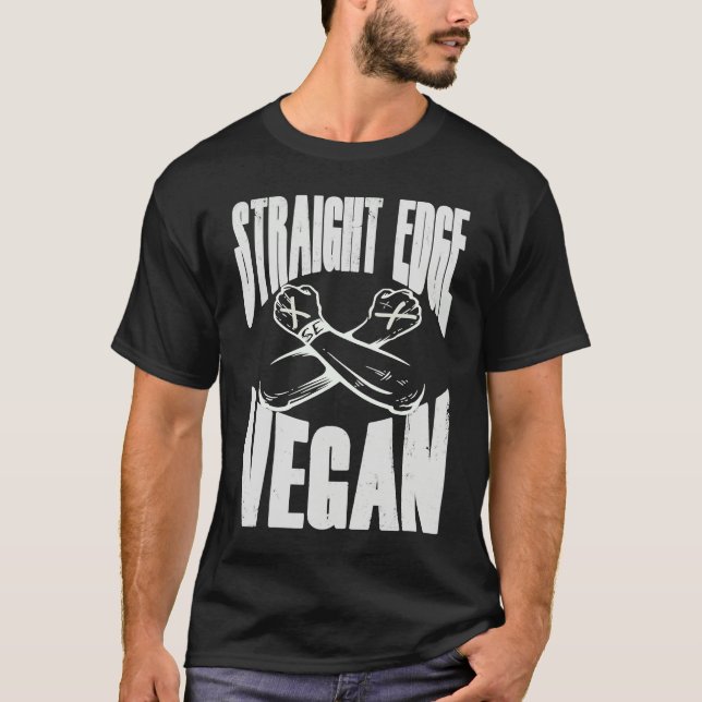 Camiseta Straight Edge Vegan Anti Drug Punk (Frente)