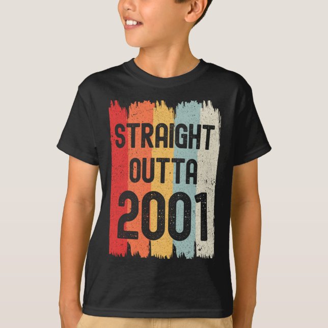 Camiseta Straight Outta 2001 Funny Retro Birthday Awesome S (Frente)