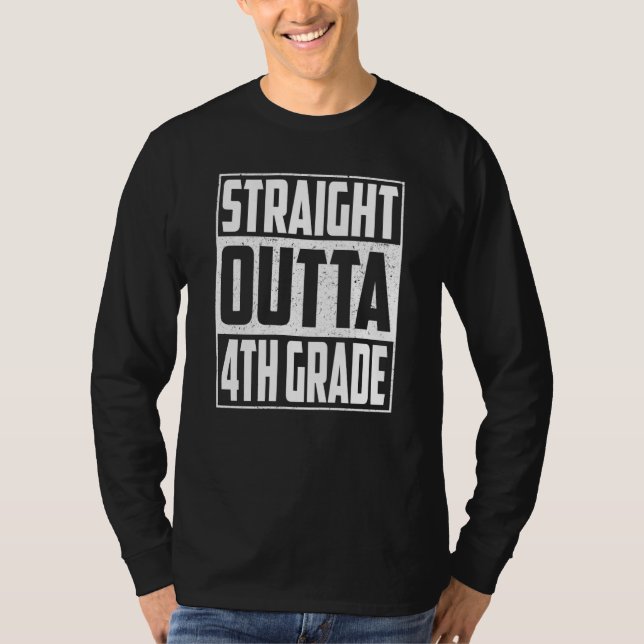 Camiseta Straight Outta 4th Grade Graduation Kids Boys Four (Frente)