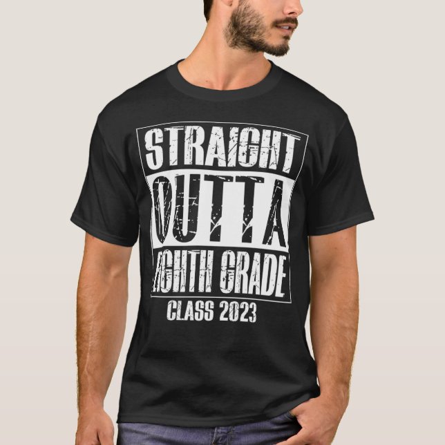 Camiseta Straight Outta 8th Eighth Grade Preschool Graduati (Frente)