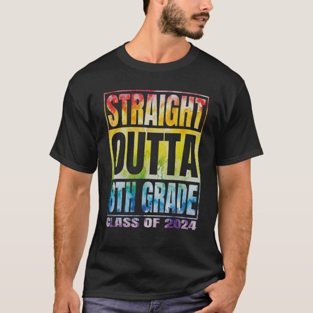 Camiseta Straight Outta 8th Grade Tee Graduation 2024 Tie D (Frente)