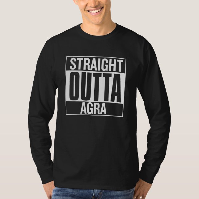 Camiseta Straight Outta Agra Proud City of Origin Clothing  (Frente)