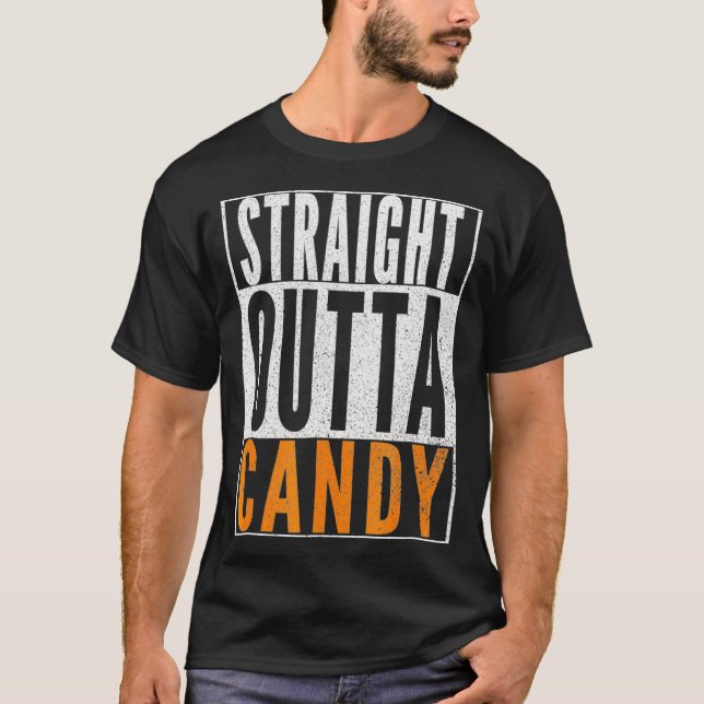 Camiseta STRAIGHT OUTTA CANDY Trick or Treat Halloween (Frente)