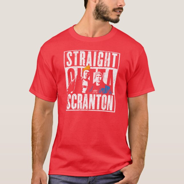 Camiseta Straight Outta Scranton Lazy Scranton (Frente)
