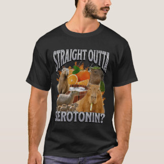 Camiseta Straight Outta Serotonin Funny Capybara Meme Bootl