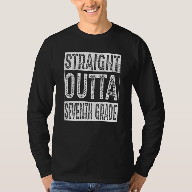 Camiseta Straight Outta Seventh Grade  7th Graduation (Frente)