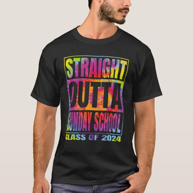 Camiseta Straight Outta Sunday School Graduation 2024 Class (Frente)