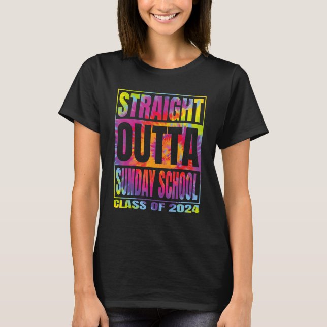 Camiseta Straight Outta Sunday School Graduation 2024 Class (Frente)