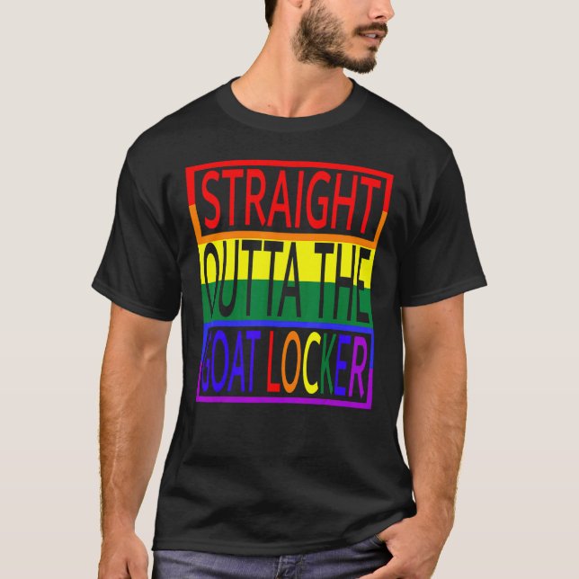 Camiseta Straight Outta The Goat Locker Navy Chief Rainbow  (Frente)