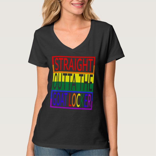 Camiseta Straight Outta The Goat Locker Navy Chief Rainbow  (Frente)