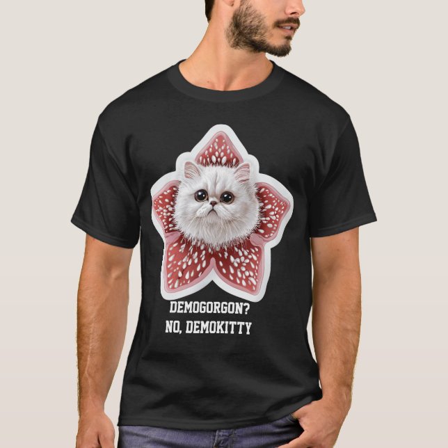 Camiseta Stranger Things Demogorgon? No, Demokitty Cute (Frente)