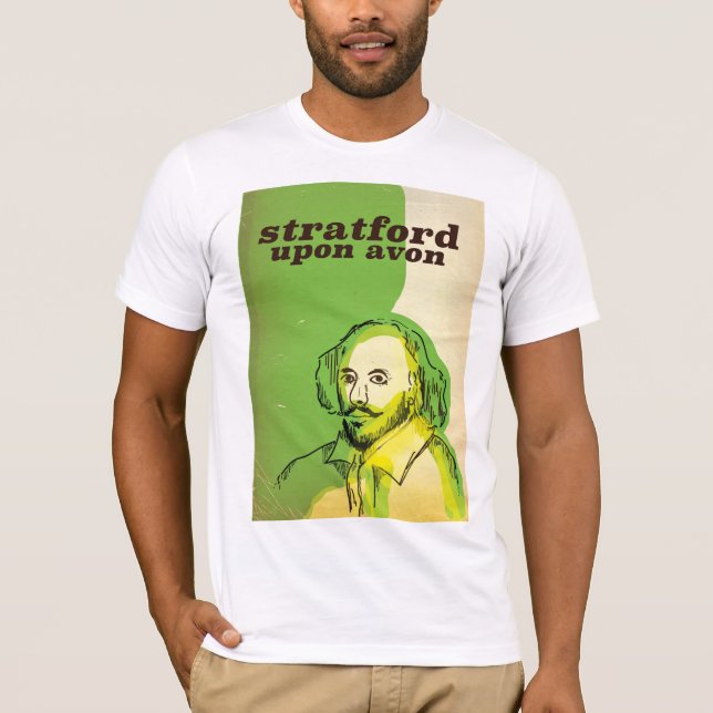 Camiseta Stratford sobre o antigo poster de viagens avon (Frente)