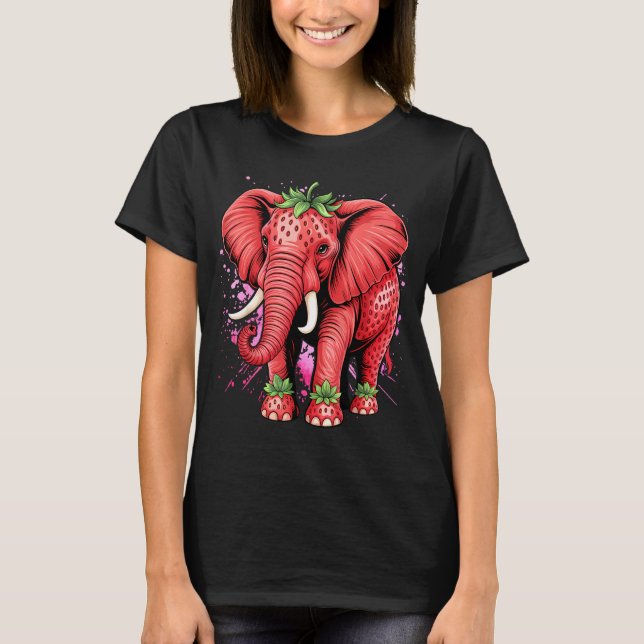 Camiseta Strawberry Elephant Italian Brain Rot Meme Birthda (Frente)
