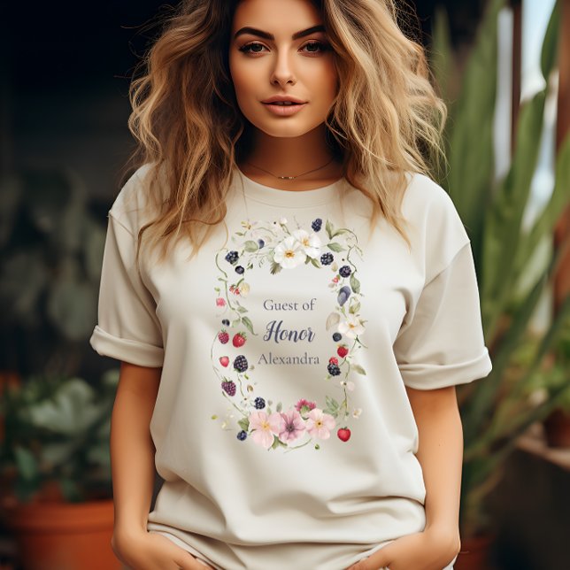 Camiseta Strawberry Guest Honor First primeiro aniversario (Criador carregado)