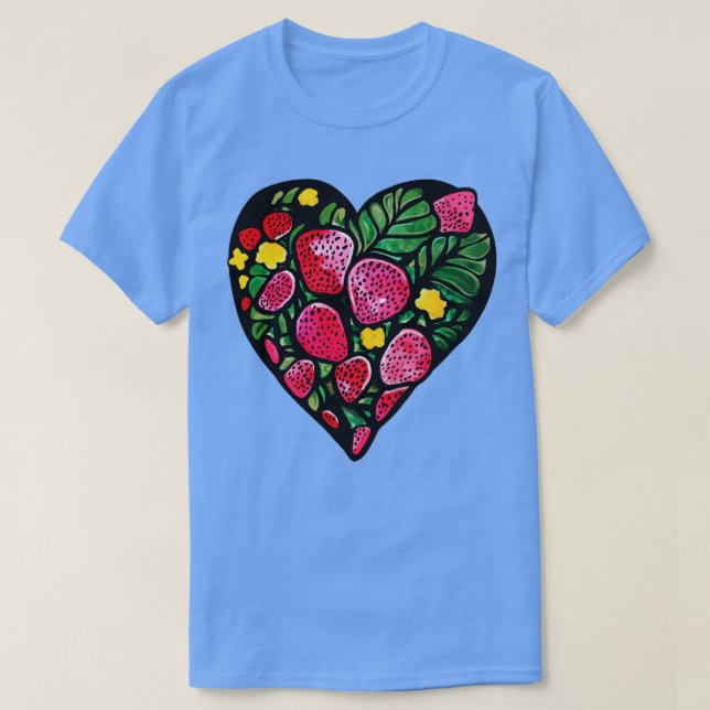 Camiseta Strawberry Heart (Frente do Design)