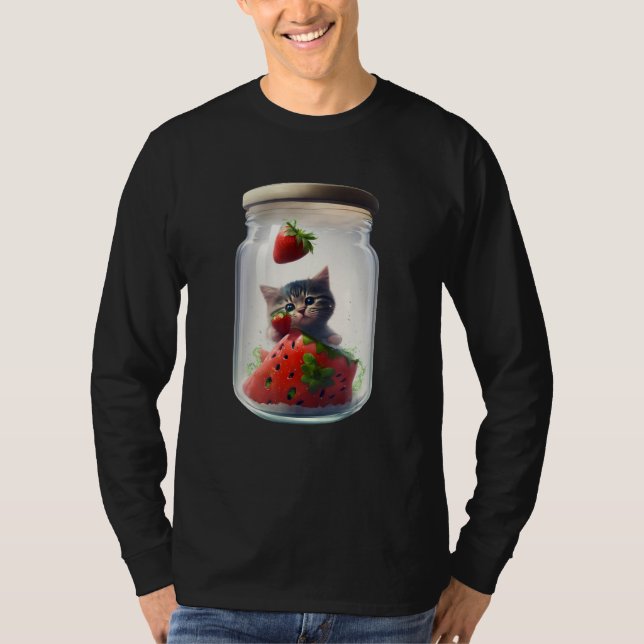 Camiseta Strawberry Ice Cream Sundae Kitten Gelato Berry Ca (Frente)