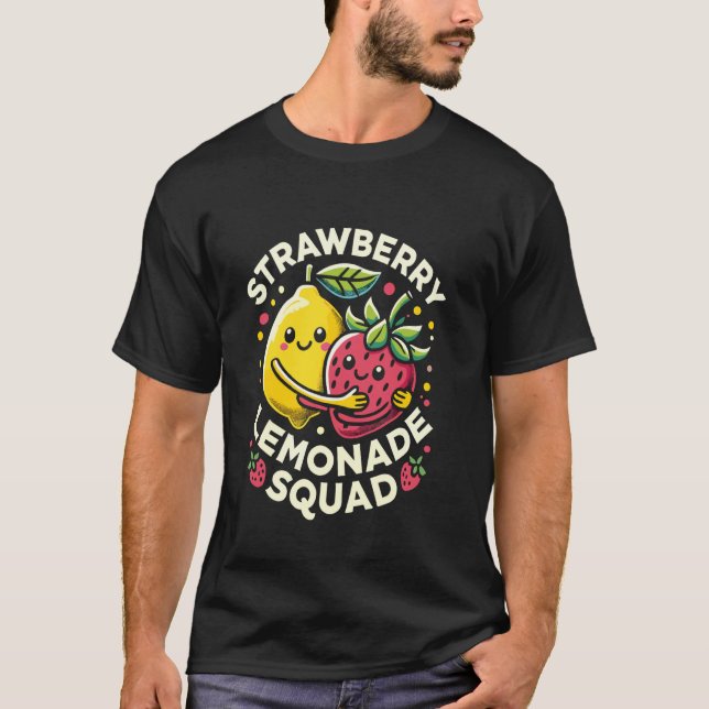 Camiseta Strawberry Lemonade Squad Cute Kawaii Design (Frente)