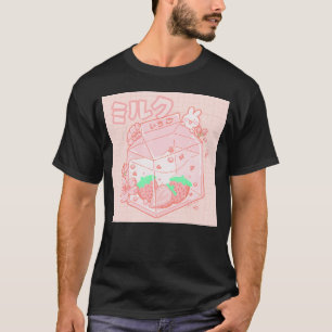 Camiseta Strawberry milk Bunny Japonês Kawaii Anime Aesthe
