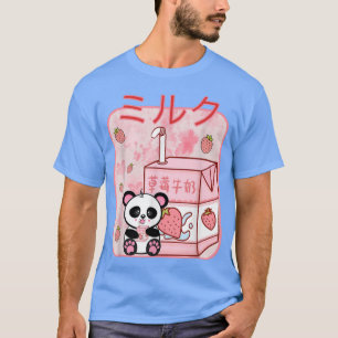 Camiseta Strawberry Milk Carton Retro 90s Cute Kawaii Panda
