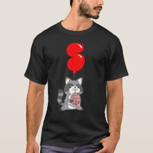 Camiseta Strawberry Milk Raccoon 5 Birthday Kids Balloo