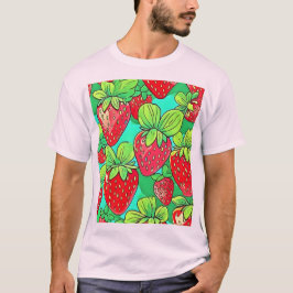 Camiseta Strawberry Pop Art Pattern