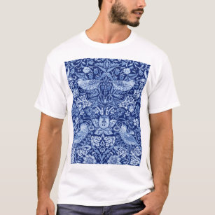 Camiseta Strawberry Thef Blue Monotone, William Morris