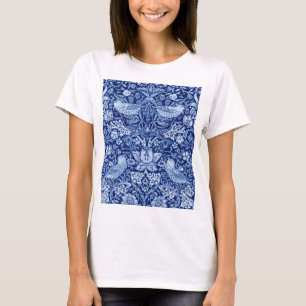 Camiseta Strawberry Thef Blue Monotone, William Morris