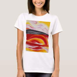 Camiseta Streak vermelho, amarelo e preto | Georgia O'Keeff