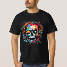 Street Art Skull: Arte Colorida de T-shirt Grafite