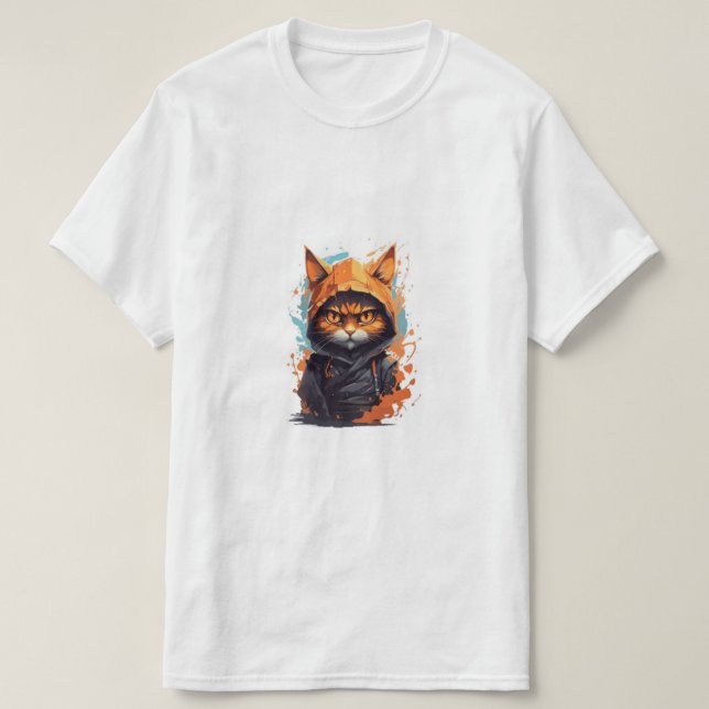 Camiseta Street cat warrior oragen hodie  (Frente do Design)