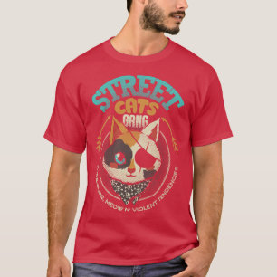 Camiseta Street Cats Gang Purr Purr Meow e Violenta Tenden