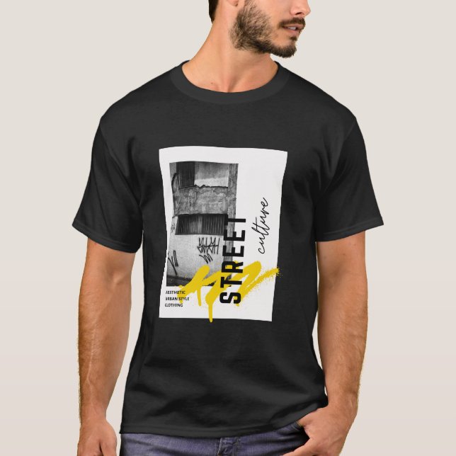 Camiseta Street Culture Urban Aesthetic Monochrome Photo  (Frente)