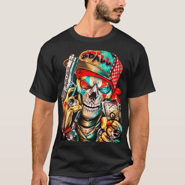 Camiseta Street Hustle Skull Graphic - Urban King Edition (Frente)