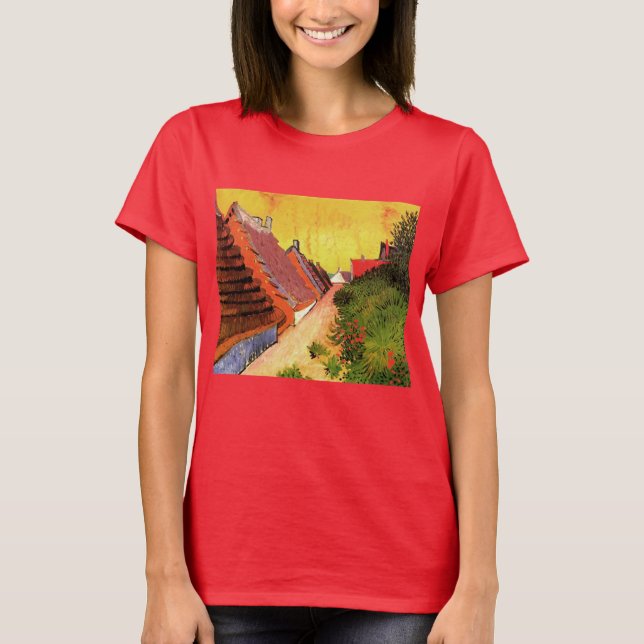 Camiseta Street in Saintes Maries por Vincent van Gogh (Frente)