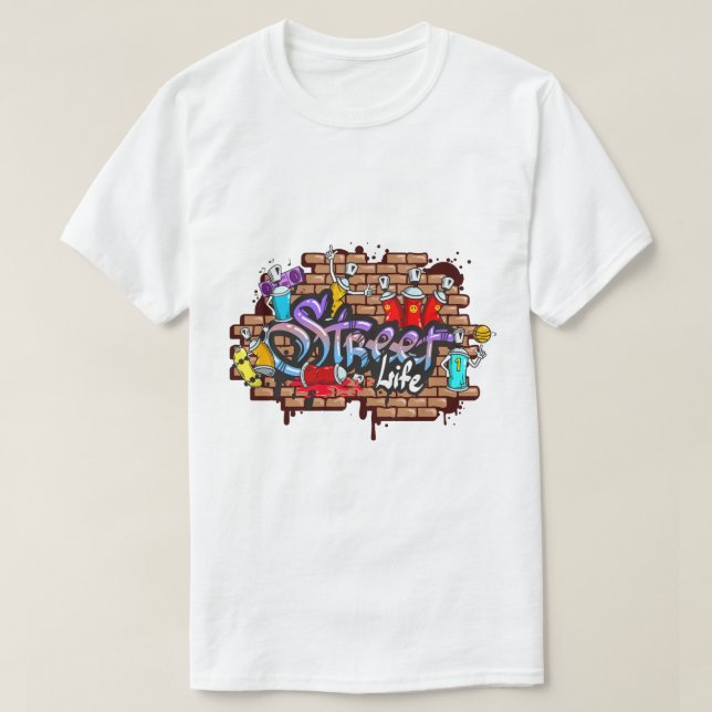 Camiseta Street Life Grafite Art Colors Wall (Frente do Design)