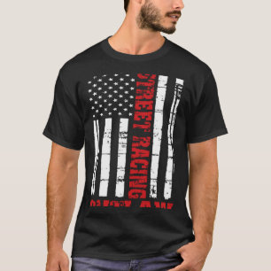 Camiseta Street Racing Outlaw Flag American Drag Racing