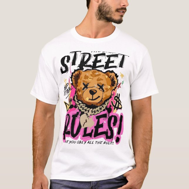 Camiseta Street Rules Urban Bear Graphic T-Shirt (Frente)