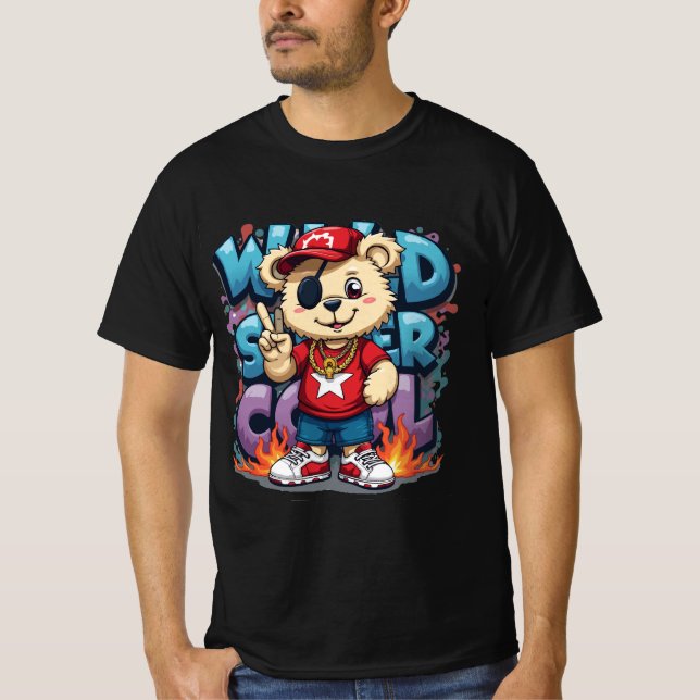 Camiseta Street Style Teddy – Wild Super Cool Graffiti Tee (Frente)