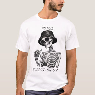 Camiseta Streetwear de Esqueleto Sem Medo Viva Ráp
