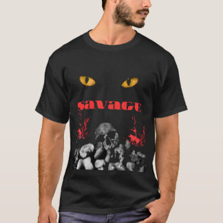 Camiseta Streetwear Escura Olhos de Caveira Selvag