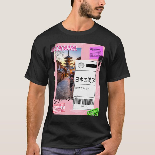 Camiseta Streetwear estéticos japoneses (Frente)
