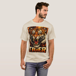 Camiseta Streetwear Gráfica Tigre Ousado