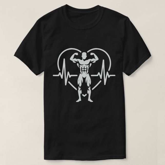 Camiseta Strength Heartbeat Gym Motivation (Frente do Design)