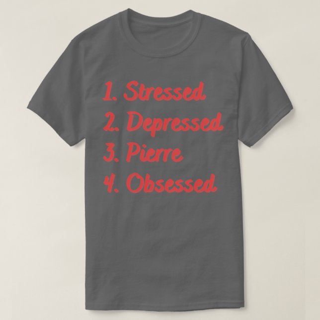 Camiseta Stress Deprimido Pierre Obcecado (Frente do Design)