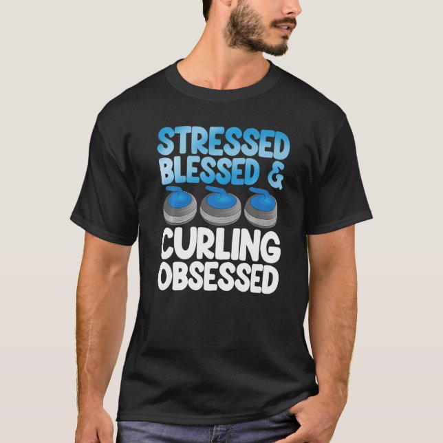 Camiseta Stressed Blessed & Curling Men World's Greatest Cu (Frente)