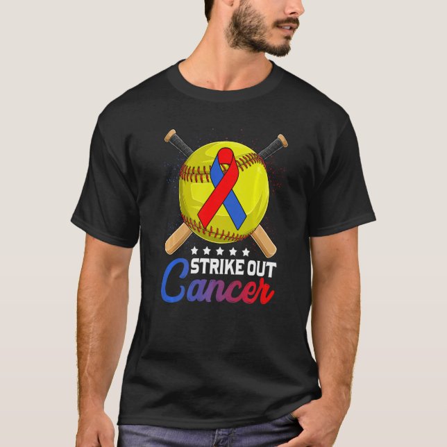 Camiseta Strike Out Pulmonary Fibrosis Awareness Red Blue R (Frente)