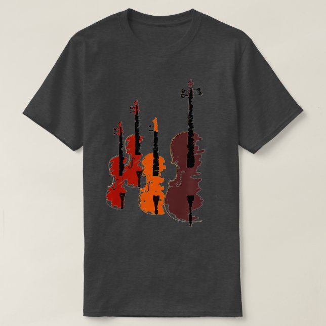 Camiseta String Quartet com Violins Viola e Cello (Frente do Design)