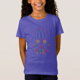 Camiseta Striped Pyjama Squid – Neon Cephalopod Art