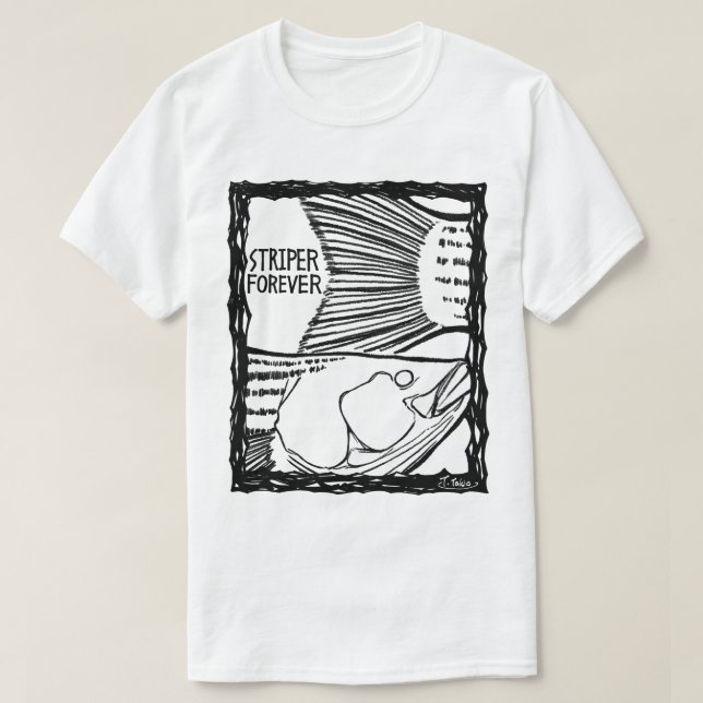 Camiseta STRIPER FOREVER! mono(Fish Forever series 011) (Frente do Design)